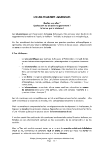 Les Lois Cosmiques Universelles