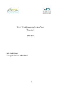 Cours : Droit Commercial et des affaires
