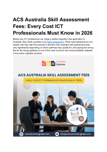 ACS Australia Skill Assessment Fees 2026: ICT Professionals Guide