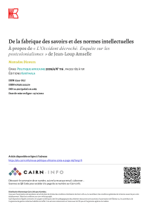 Compte rendu de &laquo; L'Occident d&eacute;croch&eacute; &raquo; par Mamadou Diawara