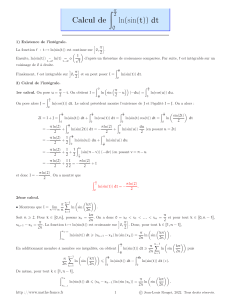 Calcul de l'int&eacute;grale de ln(sin(t)) de 0 &agrave; &pi;/2