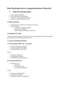 Plan marketing pour ProjectLib : Objectifs et strat&eacute;gies