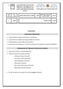 Examen Physique Chimie Sp&eacute;cialisation 2025
