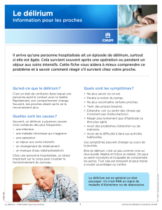 Le d&eacute;lirium : Information pour les proches