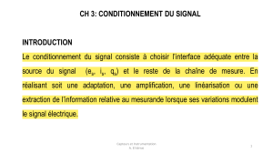 Conditionnement du signal - Chapitre 3