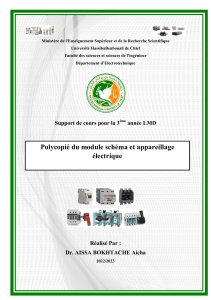 Support de cours sch&eacute;ma et appareillage &eacute;lectrique - Universit&eacute; HassibaBenbouali