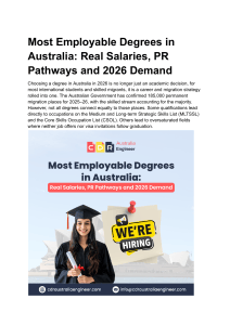 Most Employable Degrees in Australia 2026: Salaries & PR Pathways