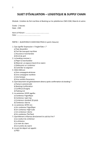 Examen Logistique & Supply Chain : Cotation et Booking
