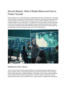 Security Breach: What It Means & How to Protect Yourself