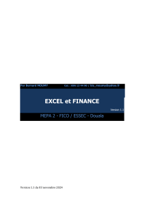 EXCEL et FINANCE - Guide Complet
