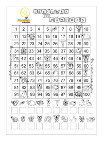 Descubra os N&uacute;meros: Number Recognition Worksheet 1-100