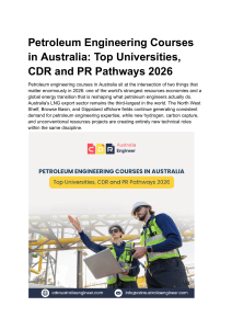 Petroleum Engineering Courses in Australia 2026 Guide