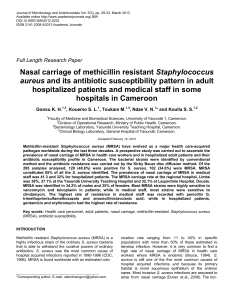MRSA Nasal Carriage & Antibiotic Susceptibility in Cameroon Hospitals