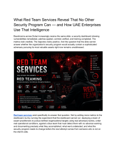 Red Team Services: What They Reveal & How UAE Enterprises Use Intelligence