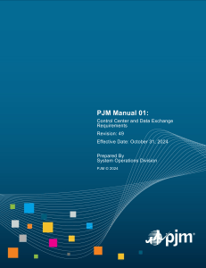 PJM Manual 01: Control Center & Data Exchange Requirements