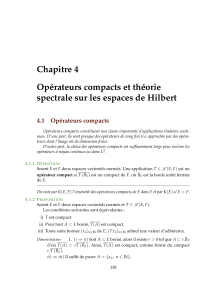 Chapitre 4: Op&eacute;rateurs compacts et th&eacute;orie spectrale sur les espaces de Hilbert