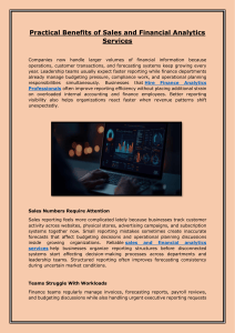 Practical Benefits of Sales and Financial Analytics Services