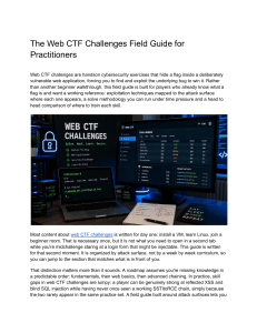 Web CTF Challenges Field Guide for Practitioners