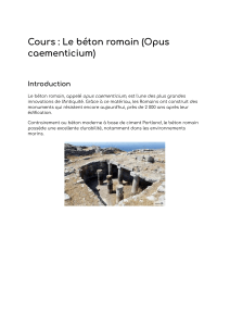Le b&eacute;ton romain : Opus caementicium, cours sur l'innovation romaine