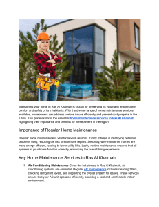 Essential Home Maintenance Services in Ras Al Khaimah