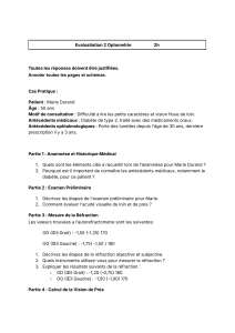 &Eacute;valuation Optom&eacute;trie : Cas Pratique Marie Durand