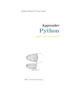 Apprendre Python pour les sciences - CNRS Universit&eacute; Strasbourg