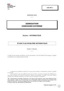 Concours Externe d'Agregation Informatique 2025