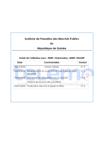 Guide utilisateur TELEMO pour la passation des march&eacute;s publics en Guin&eacute;e