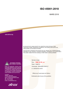 ISO 45001:2018 - Norme de management de la sant&eacute; et s&eacute;curit&eacute; au travail