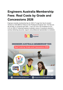 Engineers Australia Membership Fees 2026: Grades & Concessions