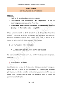 Comptabilit&eacute; g&eacute;n&eacute;rale : travaux de fin d'exercice