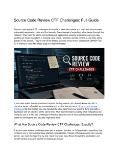 Source Code Review CTF Challenges: Full Guide