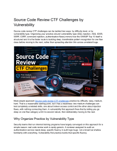 Source Code Review CTF Challenges by Vulnerability
