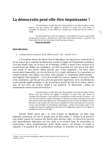 La d&eacute;mocratie peut-elle &ecirc;tre impuissante ? Une analyse philosophique