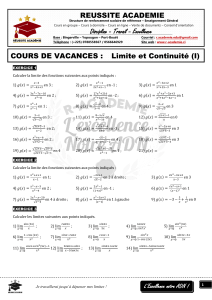 Exercices sur les limites et continuit&eacute; (I)