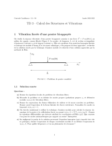 TD 3 Calcul des Structures et Vibrations : Vibration forc&eacute;e de poutre
