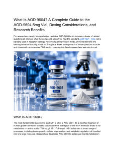 What Is AOD 9604? Guide to 5mg Vial, Dosing, & Research Benefits