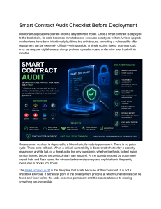 Smart Contract Audit Checklist Before Deployment