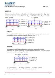 TD2 Module Construction M&eacute;tallique : Exercices de Calculs Structuraux