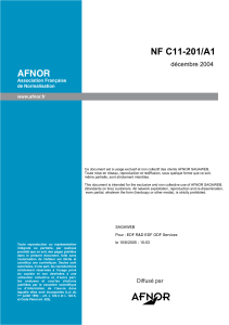 Norme NF C11-201/A1 : R&eacute;seaux de distribution &eacute;lectrique