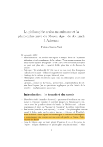 Philosophie arabo-musulmane et juive du Moyen Age : de Al-Kindi &agrave; Avicenne