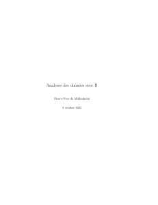 Analyser des donn&eacute;es avec R - Manuel d'analyse de donn&eacute;es