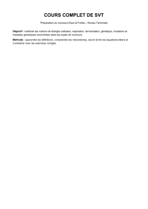 Cours complet SVT pour le concours Eaux & For&ecirc;ts