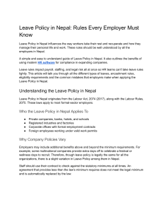 Nepal Leave Policy: Employer's Guide