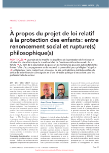 Analyse du projet de loi sur la protection de l'enfance