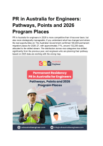 PR in Australia for Engineers: 2026 Pathways & Points Guide