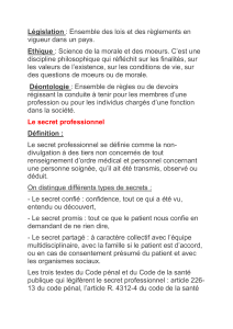 Secret professionnel et &eacute;thique en soins infirmiers