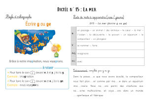 Exerc&iacute;cios de Dict&eacute;e: La Mer (g/ge) - Escola Prim&aacute;ria