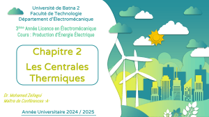 Centrales Thermiques: Production d'&Eacute;nergie &Eacute;lectrique