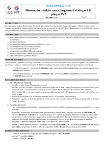 Proc&eacute;dure EV2 : Mesure du module statique &agrave; la plaque